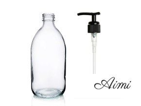 300ml CLieková Fľaška z Číreho Skla s Čiernou Plastovou Pumpičkou (Varianta 300ml CLieková Fľaška z Číreho Skla s Čiernou Plastovou Pumpičkou)