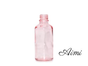 30ml Ružová Sklenená Fľaška - Bez Uzáveru