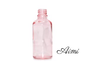 50ml Ružová Sklenená Fľaška - Bez Uzáveru