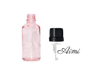30ml Ružová Sklenená Fľaška s Kvapkadlom (Varianta 30ml Ružová Sklenená Fľaška  s Kvapkadlom)