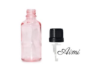 50ml Ružová Sklenená Fľaška s Kvapkadlom (Varianta 50ml Ružová Sklenená Fľaška  s Kvapkadlom)