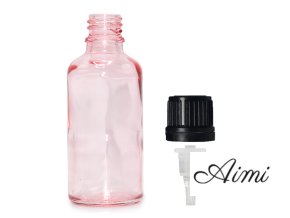 100ml Ružová Sklenená Fľaška s Kvapkadlom (Varianta 100ml Ružová Sklenená Fľaška  s Kvapkadlom)