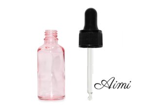 10ml Ružová Sklenená Fľaška s Čiernou T/E Pipetou (Varianta 10ml Ružová Sklenená Fľaška s Čiernou T/E Pipetou)