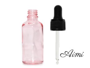 50ml Ružová Sklenená Fľaška s Čiernou T/E Pipetou (Varianta 50ml Ružová Sklenená Fľaška s Čiernou T/E Pipetou)