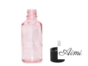 50ml Ružová Sklenená Fľaška s Uzáverom s Detskou Poistkou (Varianta 50ml Ružová Sklenená Fľaška s Uzáverom s Detskou Poistkou)