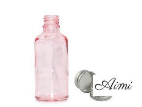 50ml Ružová Sklenená Fľaška s Hliníkovým Uzáverom (Varianta 50ml Ružová Sklenená Fľaška  s Hliníkovým Uzáverom)