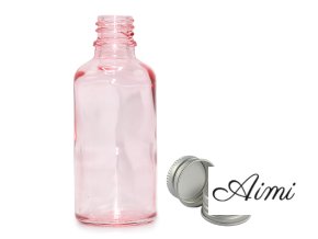 100ml Ružová Sklenená Fľaška s Hliníkovým Uzáverom (Varianta 100ml Ružová Sklenená Fľaška  s Hliníkovým Uzáverom)
