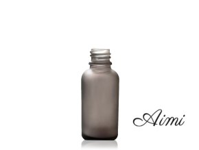 10 ml Fľaška z Matného Šedého Skla - Bez Uzáveru