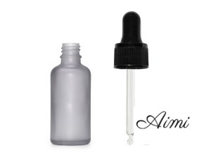 10ml Fľaška z Matného Šedého Skla s Čiernou Pipetou (Varianta 10ml Fľaška z Matného Šedého Skla s Čiernou Pipetou)