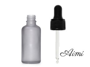 30ml Fľaška z Matného Šedého Skla s Čiernou Pipetou (Varianta 30ml Fľaška z Matného Šedého Skla s Čiernou Pipetou)