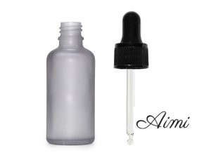 50ml Fľaška z Matného Šedého Skla s Čiernou Pipetou (Varianta 50ml Fľaška z Matného Šedého Skla s Čiernou Pipetou)