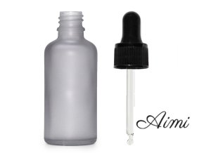 100ml Fľaška z Matného Šedého Skla s Čiernou Pipetou (Varianta 100ml Fľaška z Matného Šedého Skla s Čiernou Pipetou)