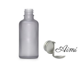 50ml Fľaška z Matného Šedého Skla s Hliníkovým Uzáverom (Varianta 50ml Fľaška z Matného Šedého Skla s Hliníkovým Uzáverom)