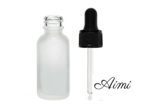 50ml Fľaška z Matného Bieleho Skla s Čiernou Pipetou (Varianta 50ml  Fľaška z Matného Bieleho Skla s Čiernou Pipetou)