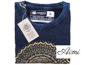 Stone Wash Tričko (L) - Mandala - Modré (Varianta Mandala - Modré)