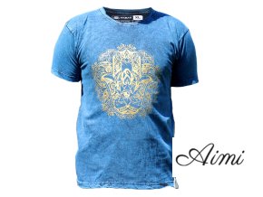 Stone Wash Tričko (XL) - Hamsa - Modré (Varianta Hamsa - Modré)