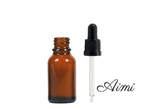 15 ml Jantárová Sklenená Fľaška s Čiernou Pipetou (Varianta 15 ml Jantárová Sklenená Fľaška s Čiernou Pipetou)
