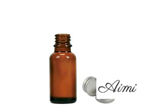 20 ml Fľaška z Jantárového Skla s Hliníkovým Uzáverom (Varianta 20 ml Fľaška z Jantárového Skla s Hliníkovým Uzáverom)