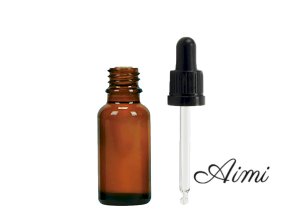 20 ml Jantárová Sklenená Fľaška s Čiernou Pipetou (Varianta 20 ml Jantárová Sklenená Fľaška s Čiernou Pipetou)