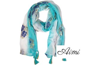 Nomad Sari - Letná Šatka - 180x50cm - Ryba - Tyrkysová (Varianta Letná Šatka -  180x50cm)