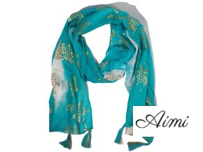 Nomad Sari - Letná Šatka - 180x50cm - Korytnačka - Tyrkysová (Varianta Letná Šatka -  180x50cm)