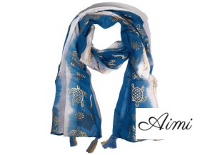 Nomad Sari - Letná Šatka - 180x50cm - Korytnačka - Morská Modrá (Varianta Letná Šatka -  180x50cm)