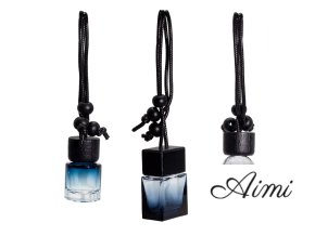 Čierne - Závesné Fľaštičky s Difuzérom do Auta - 8 ml - (3 rôzne vzory x 4) (Varianta Závesné Fľaštičky s Difuzérom do Auta - 8 ml)