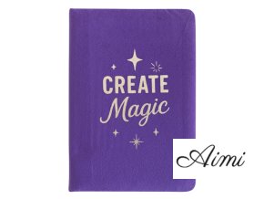 Zamatový Zápisník - 80 strán - Create Magic - Fialový (Varianta 80 strán - Create Magic)