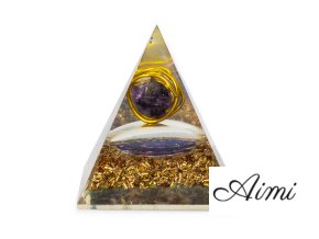 Stredné Orgonitové Pyramídy 7x6cm - Zabalený Ametyst - Medené Lupienky (Varianta Zabalený Ametyst - Medené Lupienky)