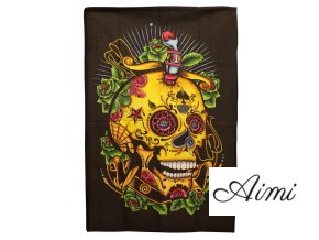 Bavlnené Nástenné Závesy (70x110cm) - Deň Mŕtvych – Lebka
