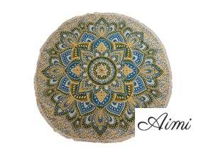 Veľká Okrúhla Mandala (180 cm) - Žltá a Modrá