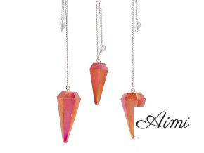 Šesťhranné Kyvadlo – Aurora Kryštál Broskyňový – 4 cm (Varianta Šesťhranné Kyvadlo – Aurora Kryštál Broskyňový – 4 cm)