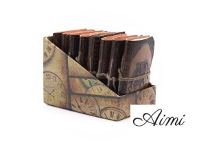 Sada Malých Ezoterických Kožených Zápisníkov (4x3") so Stojanom (Varianta Sada Malých Ezoterických Kožených Zápisníkov (4x3") so Stojanom)