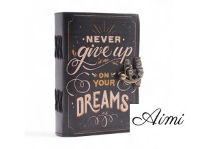Kožené Potlačené Zápisníky (7x5") - Nikdy sa Nevzdávajte Svojich Snov - 200 strán (Varianta Nikdy sa Nevzdávajte Svojich Snov - 200 strán)
