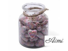 Veľké Dekoračné Drevené Srdiečka - Kvety (50) - v Pohári (Varianta Kvety (50) - v Pohári)