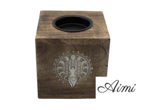 Veľká Štvorcová Aroma Lampa z Mangového Dreva - Bohyňa Mesiaca