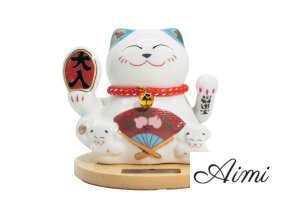 Solárna Pokladnička s Dreveným Podstavcom – Modrá s Pohyblivou Rukou (Varianta Solárna Pokladnička s Dreveným Podstavcom – Modrá s Pohyblivou Rukou)