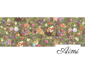 velkonocny obrus-ZAJAČIKY NA LÚKE