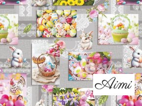 VELKOMNOCNY OBRUS VEĽKÁ NOC NA SIVOM