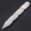 Selenitový Špirálový Prútik - 16 cm s Hrotom