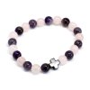 Sada 2 Náramkov Priateľstva z Drahých Kameňov - Láska - Amethyst a Ruženín (Varianta Láska - Amethyst a Ruženín)