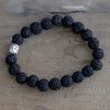 Rudraksha Mala Buddha Náramok - Tmavý