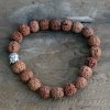 Rudraksha Mala Buddha Náramok - Hnedý