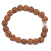 Rudraksha Mala Buddha Náramok - Hnedý