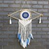 Ochranný Lapač Snov - Veľký - Macramé - Biela / Modrá / Šedá (Varianta Veľký - Macramé)