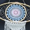 Ochranný Lapač Snov - Veľký - Macramé - Modrá / Biela / Ružová (Varianta Veľký - Macramé)