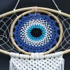 Ochranný Lapač Snov - Veľký - Macramé - Modrá / Biela / Čierna (Varianta Veľký - Macramé)