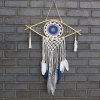 Ochranný Lapač Snov - Stredný - Macramé - Biela / Modrá / Šedá (Varianta Stredný - Macramé)