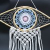 Ochranný Lapač Snov - Stredný - Macramé - Modrá / Biela / Ružová (Varianta Stredný - Macramé)