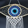 Ochranný Lapač Snov - Stredný - Macramé - Modrá / Biela / Čierna (Varianta Stredný - Macramé)